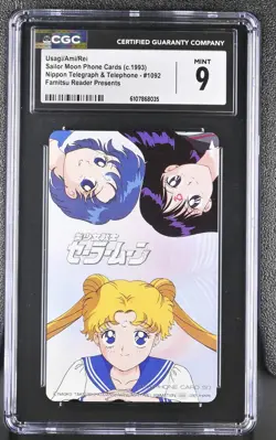 CGC 9 Usagi Rei Ami # 1993 NTT Phone Card Sailor Moon CCG C35 - Image 1