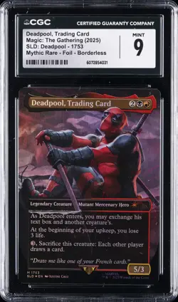 2025 MTG SLD: DEADPOOL MYTHIC RARE-FOIL-BORDERLESS DEADPOOL TRADING CARD CGC 9 - Image 1