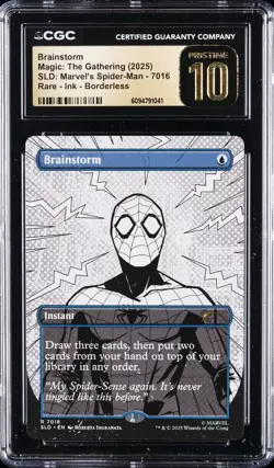2025 MTG: MARVEL'S SPIDER-MAN RARE INK BORDERLESS BRAINSTROM CGC 10 PRISTIN - Image 1