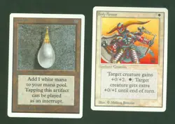 MOX PEARL and HOLY ARMOR 1993 UNLIMITED Magic the Gathering Moderate Play - Image 1