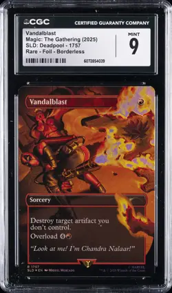 2025 MTG SLD: DEADPOOL RARE-FOIL-BORDERLESS #1757 VANDALBLAST CGC 9 - Image 1