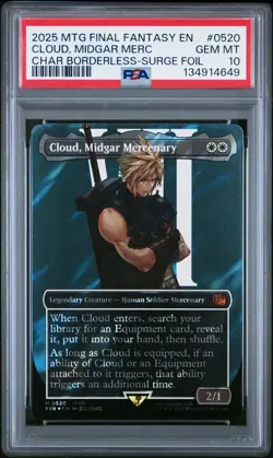 2025 MTG FINAL FANTASY #0520 CLOUD, MIDGAR MERCENARY PSA 10 - Image 1