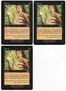 Duress x3 3x 1998 Urza's Saga Black Common Sorcery MTG LP AZ2 - Image 1
