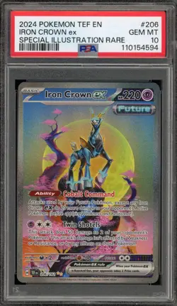 Pokemon Iron Crown ex Temporal Forces Special Illustration Rare #206 PSA 10 - Image 1