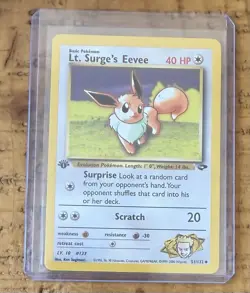 Pokemon TCG Lt. Surge’s Evee #51/132 1st Edition Non-Holo Vintage 1999-2000 - Image 1