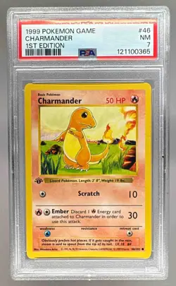 121100365 Charmander 1999 Pokemon 1st Edition #46 PSA 7 - Image 1