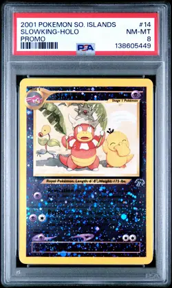 2001 POKEMON SOUTHERN ISLANDS PROMO #14 SLOWKING-HOLO PSA 8 - Image 1