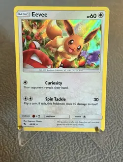 Pokemon Eevee 48/68 Holo Rare Sun & Moon Hidden Fates NM 💎 - Image 1