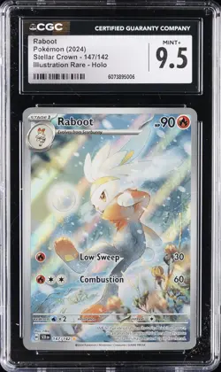 2024 POKEMON SCR EN-STELLAR CROWN ILLUSTRATION RARE #147 RABOOT CGC 9.5 - Image 1