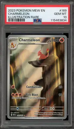 Pokemon Charmeleon 151 MEW EN Illustration Rare #169 PSA 10 Gem Mint - Image 1