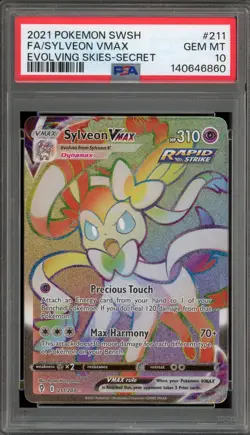 Pokemon Sylveon VMAX Evolving Skies Secret Rare #211 PSA 10 Gem Mint - Image 1