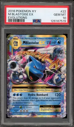 Pokemon M Blastoise EX XY Evolutions Holo Rare #22 PSA 10 Gem Mint - Image 1