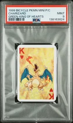 1999 BICYCLE POKEMON MINI PLAYING CARDS GREEN DECK CHARIZARD PSA 9 - Image 1