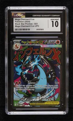 Mega Charizard X ex Pokemon Evolution Black Star (MEP) Promo CGC 10 Gem Mint - Image 1