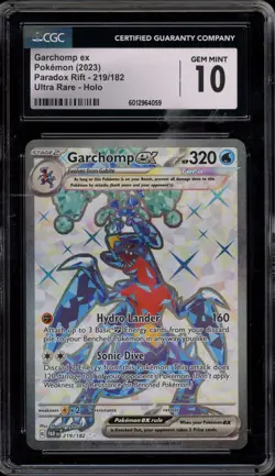 Pokemon Garchomp ex Paradox Rift Ultra Rare #219 SCUFFED SLAB CGC 10 Gem Mint - Image 1