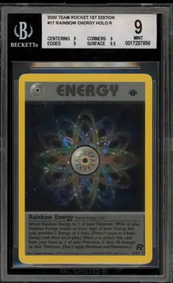 Pokemon Rainbow Energy Team Rocket 1st Edition Holo Rare #17 BGS 9 Mint - Image 1