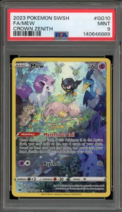 Pokemon Mew Crown Zenith Galarian Gallery Full Art #GG10 PSA 9 Mint - Image 1
