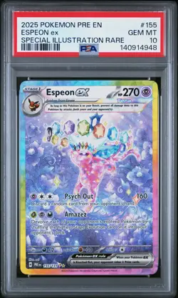 2025 POKEMON PRE EN-PRISMATIC EVOLUTIONS #155 ESPEON EX PSA 10 - Image 1