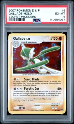 2007 POKEMON DIAMOND & PEARL SECRET WONDERS #6 GALLADE-HOLO PSA 6 - Image 1