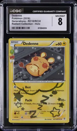 2016 POKEMON GENERATIONS RADIANT COLLECTION - HOLO #RC10 DEDENNE CGC 8 - Image 1