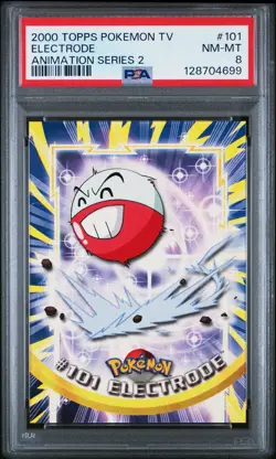 2000 TOPPS POKEMON TV ANIMATION SER 2 #101 ELECTRODE PSA 8 - Image 1