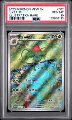 2023 POKEMON MEW EN-151 ILLUSTRATION RARE #167 IVYSAUR PSA 10 - Image 1