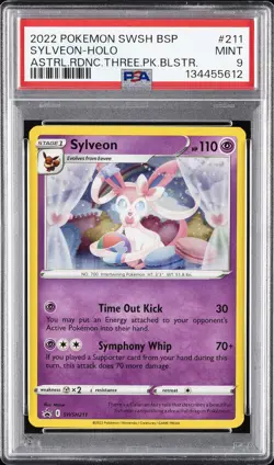 2022 POKEMON SWSH BLACK STAR PROMO #211 SYLVEON-HOLO PSA 9 - Image 1