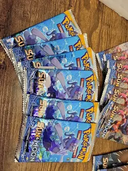 25 Pokemon TCG Sun & Moon Base Booster Packs Lot New Sealed T18 - Image 2