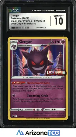 Pokemon 2022 Gengar SWSH241 Prerelease Black Star Promos GEM MINT CGC 10 - Image 1