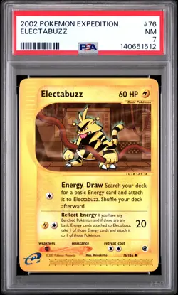 2002 POKEMON EXPEDITION #76 ELECTABUZZ PSA 7 - Image 1
