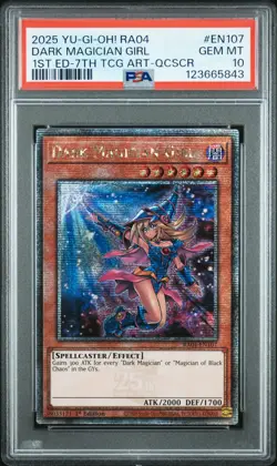 Yugioh PSA 10 2025 Dark Magician Girl RA04-EN107 QCR 1st Edition "7th Art" *5843 - Image 1