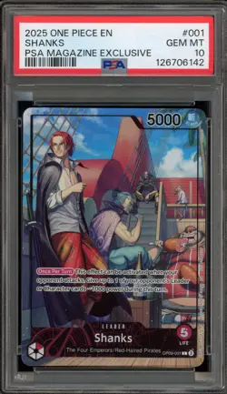 One Piece CCG Shanks PSA Magazine Exclusive Promo OP09-001 PSA 10 Gem Mint - Image 1