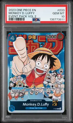 2023 ONE PIECE PROMOS EVENT PACK VOL.2 #033 MONKEY D. LUFFY PSA 10 - Image 1