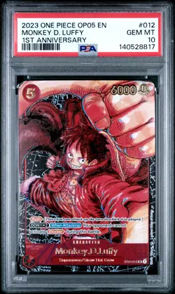 2023 ONE PIECE OP05-AWAKENING OF THE NEW ERA 1ST ANV #012 MONKEY D. LUFFY PSA 10 - Image 1
