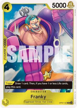 One Piece TCG - Franky - OP07-107 (Reprint) Rare - Image 1