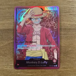 Monkey.D.Luffy ST01-001 L Super Pre-Release Stamp Starter Deck Leader - Image 1