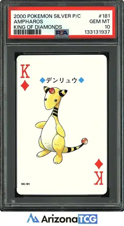 Pokemon 2000 Ampharos 181 King Of Diamonds Silver Playing Cards Japanese PSA 10 - Image 1