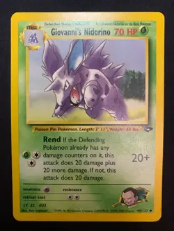 GIOVANNI'S NIDORINO - 45/132 - GYM CHALLENGE - POKEMON CARD - LP - Image 1