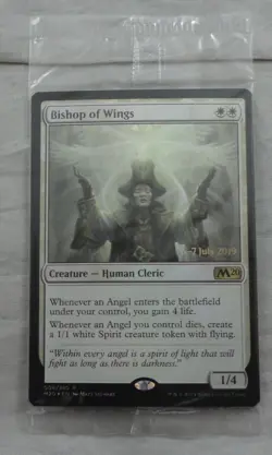 Magic The Gathering Bishop of Wings Rare Prerelease Foil Card M20 - Image 1