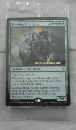 Feasting Troll King Prerelease Foil Card Rare Magic The Gathering NM (ELD) - Image 1