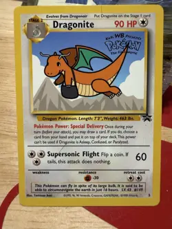 Dragonite Pokemon the First Movie Promo Card Promo #5 Gold Stamp - Image 1