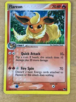 Flareon 2/17 Rare POP Series 3 Holo Holofoil 2006 Pokemon TCG Card - Image 1