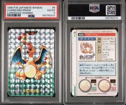 PSA 4 *NEW CERT* 1996 Carddass Vending Charizard Prism Pokemon - Rookie Card - Image 3