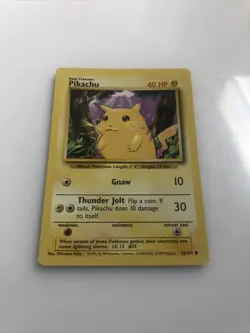 Pikachu Base Set Unlimited 58/102 WOTC LP Pokemon Card Yellow Cheeks Common Good - Image 1