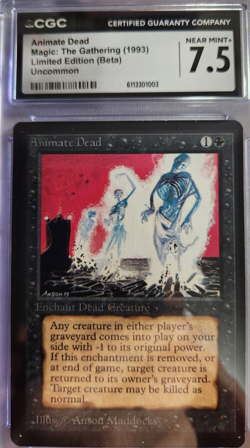 MTG - Beta - 1993 - Animate Dead - CGC Grade 7.5 - Image 1
