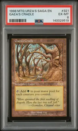 1998 MAGIC THE GATHERING URZA'S SAGA #321 GAEA'S CRADLE PSA 6 - Image 1