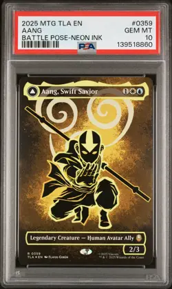 2025 MTG TLA EN #0359 AANG AND LA, OCEAN'S FURY/AANG, SWIFT SAVIOR PSA 10 - Image 1