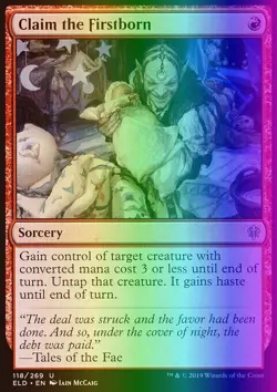 1x NM (pack fresh) Foil Claim the Firstborn - Throne of Eldraine - Image 1