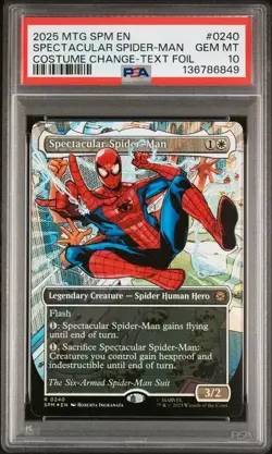 2025 MTG MARVEL'S SPIDER-MAN #0240 SPECTACULAR SPIDER-MAN PSA 10 - Image 1