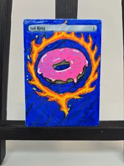 Sol Ring Hand-Painted Alter – Pink Donut Parody – One-of-a-Kind MTG - Image 1